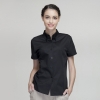 short sleeve blackish green waitress shirt 